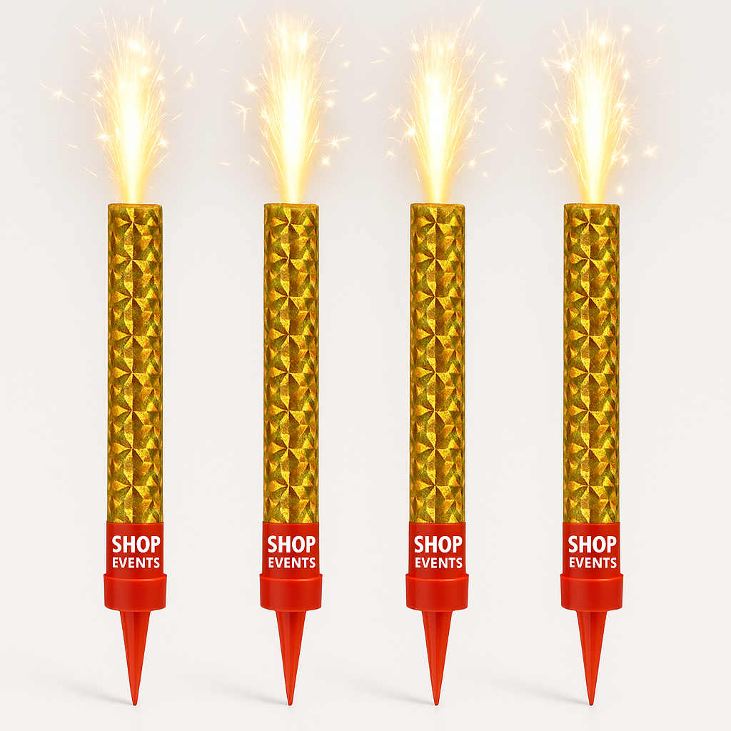 Lot De 4 Fontaines à Gâteau – 60sec - Étincelles Festives Pour Anniversaire, Mariage ou Réveillon