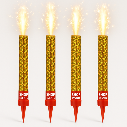 Lot De 4 Fontaines à Gâteau – 60sec - Étincelles Festives Pour Anniversaire, Mariage ou Réveillon