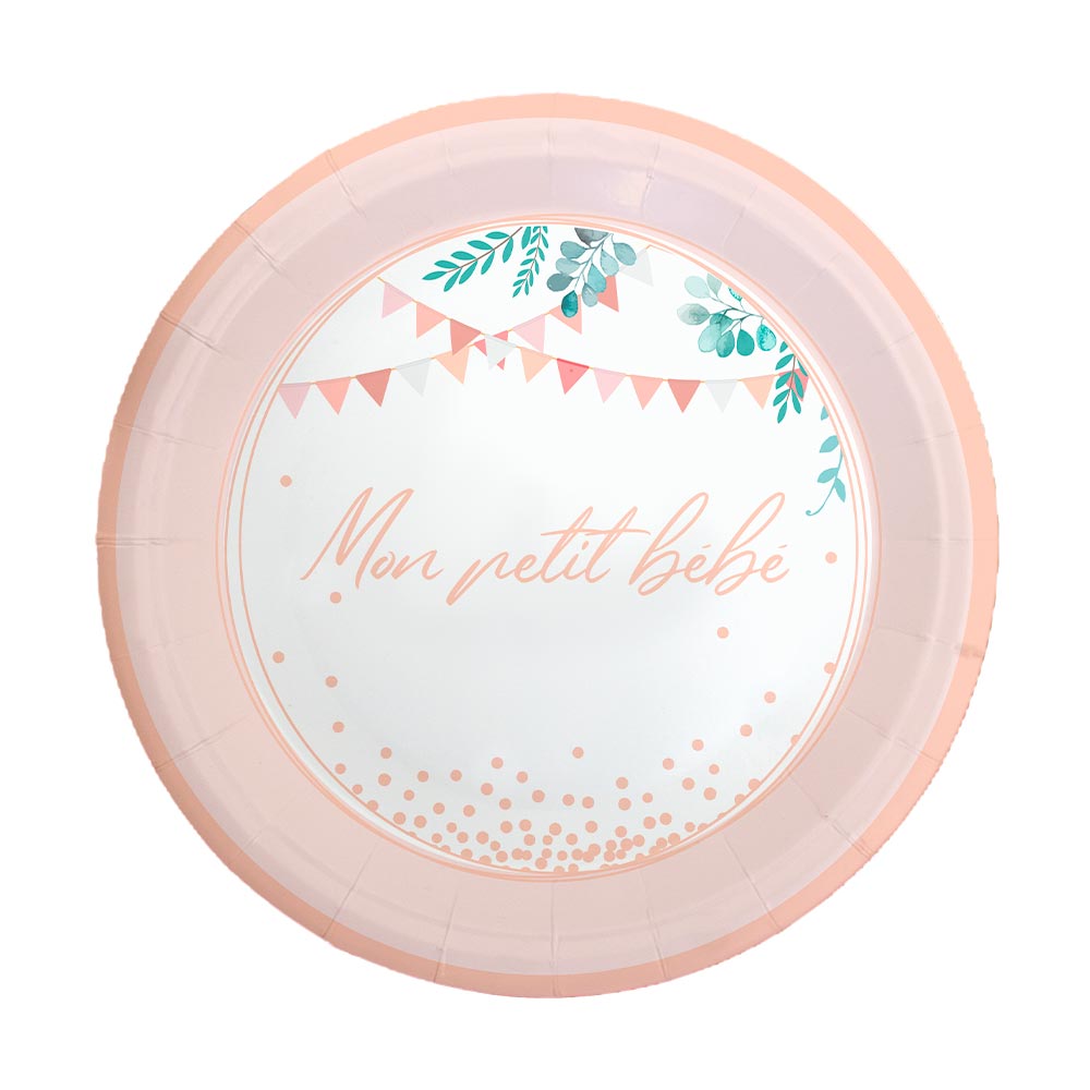 6 Assiettes "Mon Petit Bébé" Baby Shower Fille