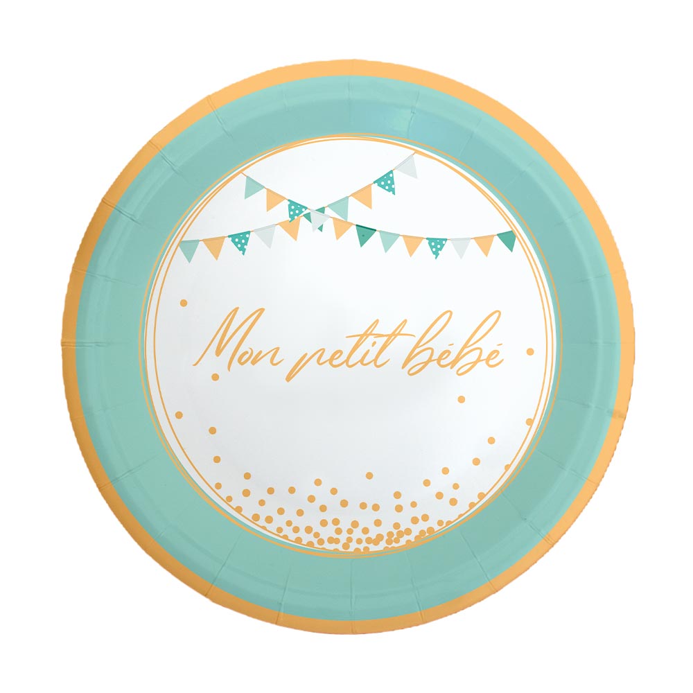 6 Assiettes "Mon Petit Bébé" Baby Shower Garçon