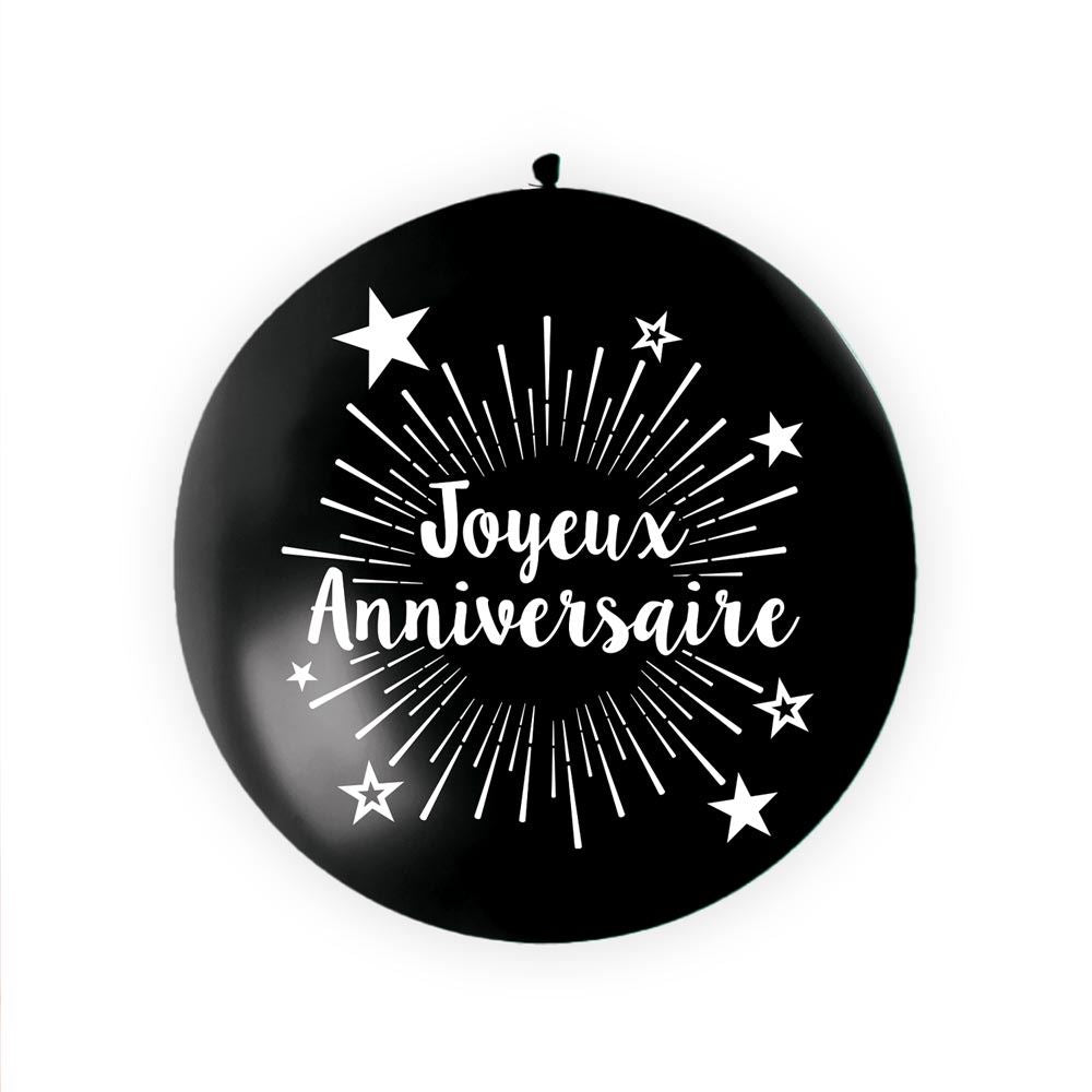 Ballon Géant "Joyeux Anniversaire" Noir 100 cm
