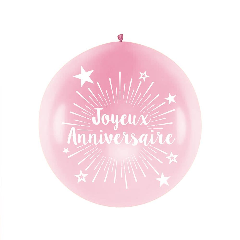 Ballon Géant "Joyeux Anniversaire" Rose 100 cm