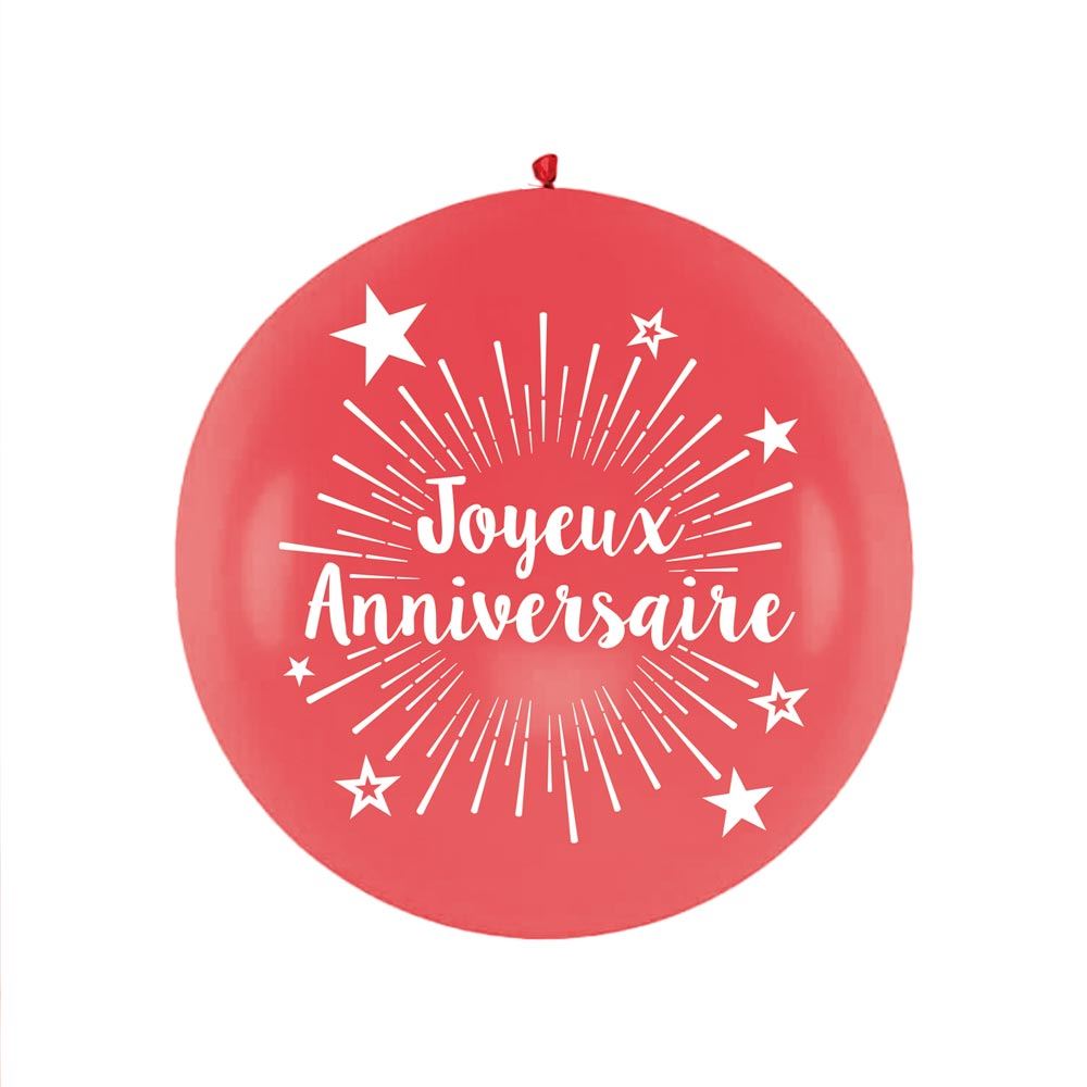 Ballon Géant "Joyeux Anniversaire" Rouge 100 cm