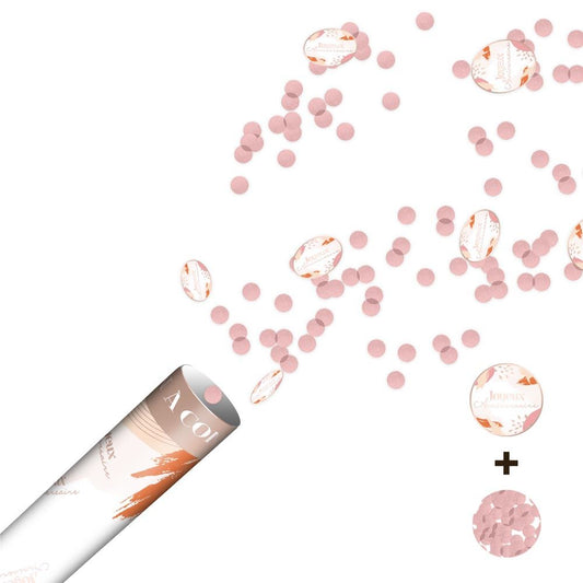 Canon à Confettis "Joyeux Anniversaire" Or Rose 38cm