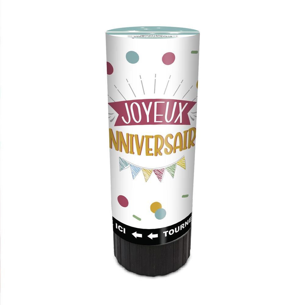 4 Mini Canons à Confettis Multicolores 11cm