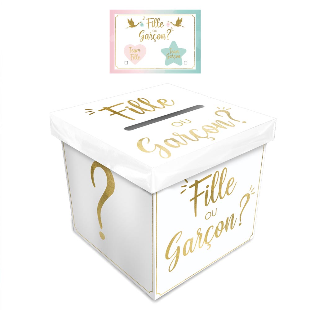 Urne de Vote Baby Shower – Team Fille ou Team Garçon