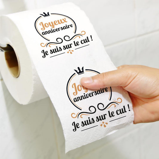Papier WC Joyeux Anniversaire Humour – Cadeau Drôle et Original pour Fête d’Anniversaire