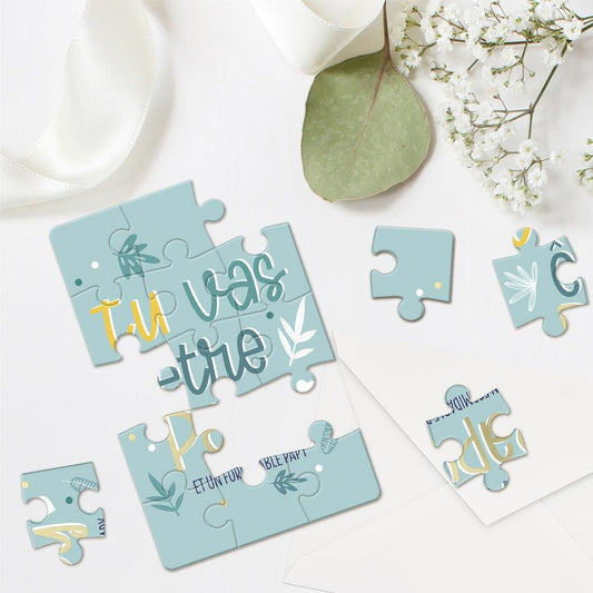 Carte Puzzle Annonce "Tu Vas Être Papy" – Idée Cadeau Originale