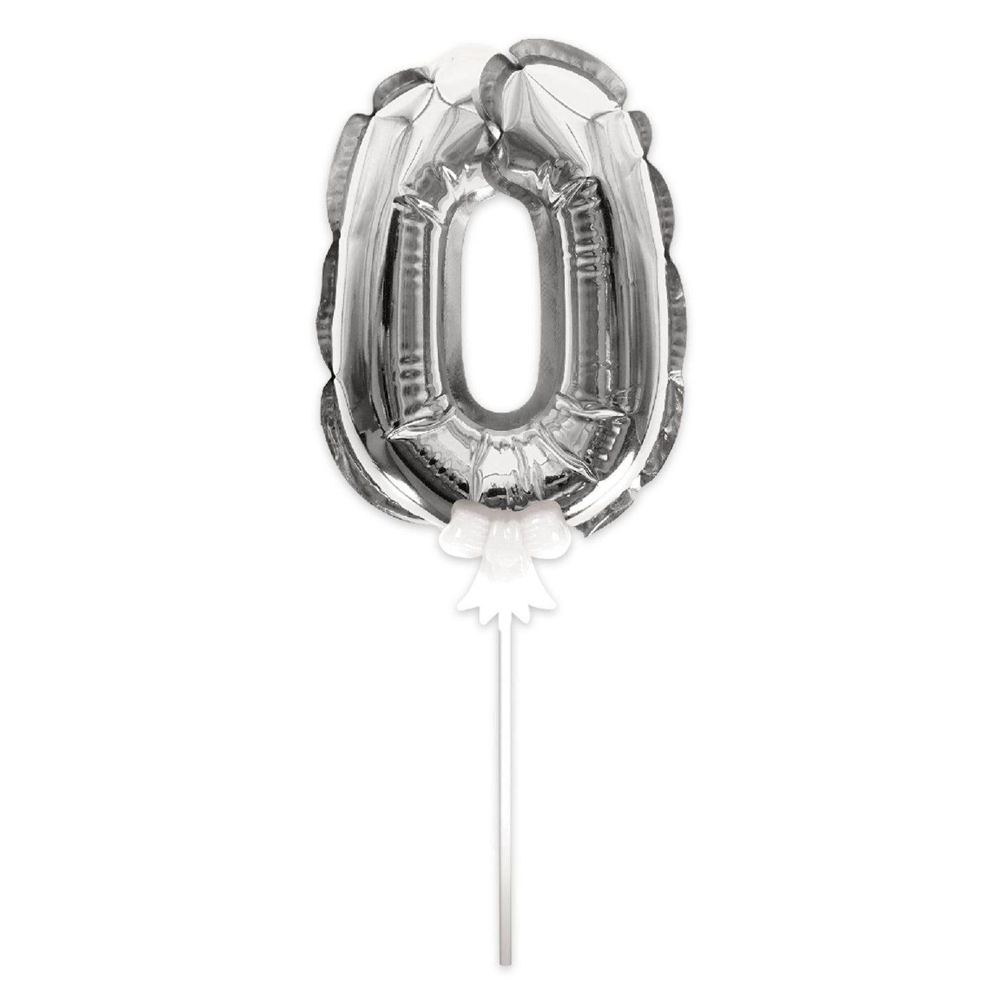 Topper Ballon "0" pour Gâteau Argent