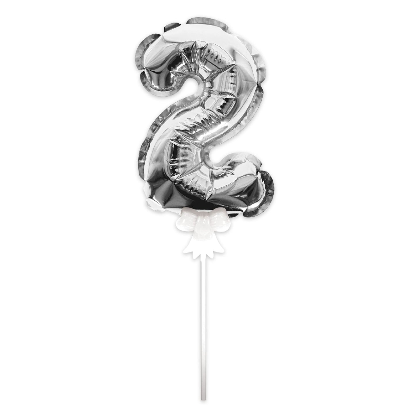 Topper Ballon "2" pour Gâteau Argent
