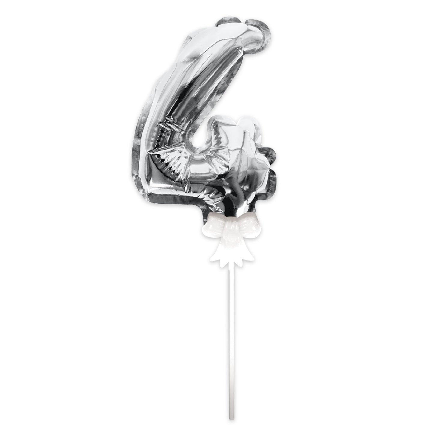 Topper Ballon "4" pour Gâteau Argent