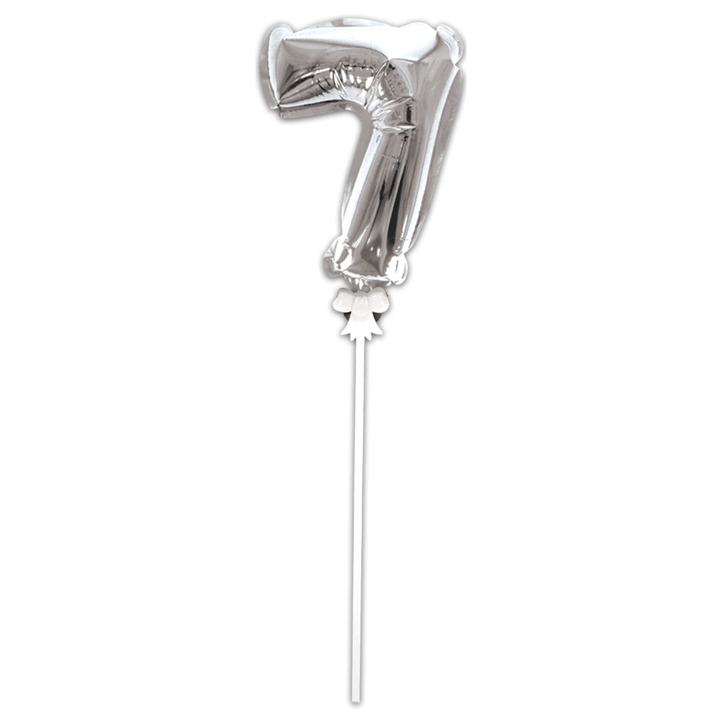 Topper Ballon "7" pour Gâteau Argent