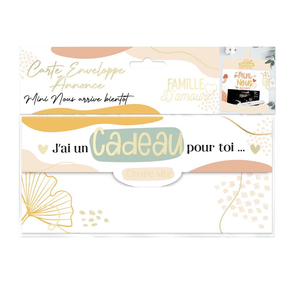 Enveloppe Annonce "Mini Nous" – Carte Surprise pour Annoncer l’Arrivée d’un Bébé