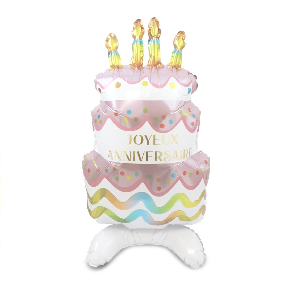 Ballon Totem Gâteau Anniversaire – Décoration Métallique 70 cm à Gonfler à l’Air