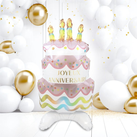 Ballon Totem Gâteau Anniversaire – Décoration Métallique 70 cm à Gonfler à l’Air