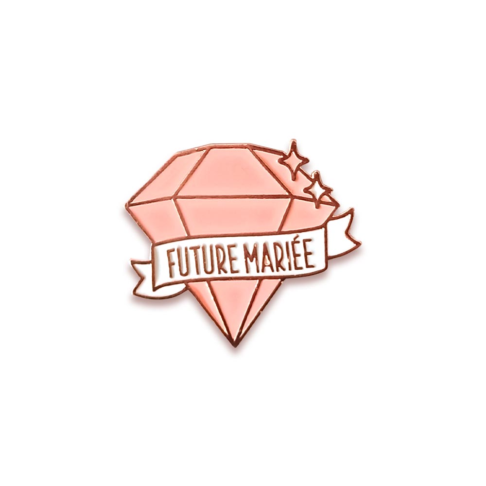 Broche Diamant Or Rose "Future Mariée" EVJF
