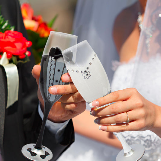 2 Flûtes Mariage "Monsieur & Madame"