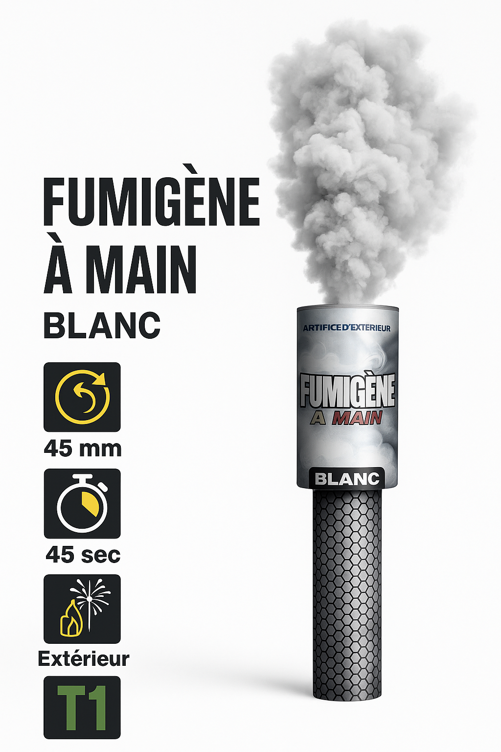 Fumigène Blanc 45 Secondes – Idéal Mariage, Photos et Fêtes