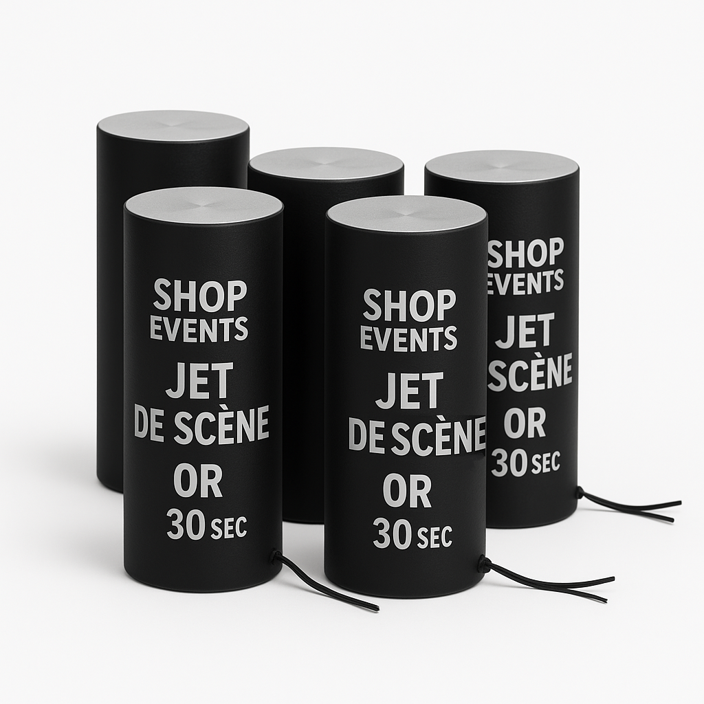 Lot de 5 Jets de Scène Or – 30 Secondes / 2 Mètres – Effet Pyrotechnique Festif