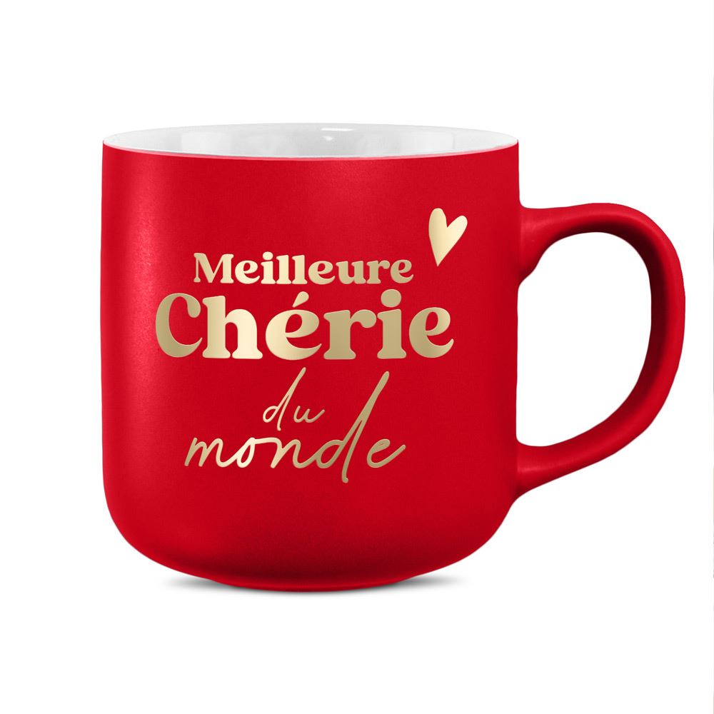 Mug Rouge Mat "Meilleure Chérie du Monde"