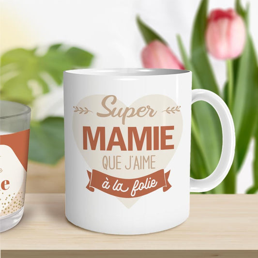 Mug Blanc "Super Mamie que J'Aime à la Folie"