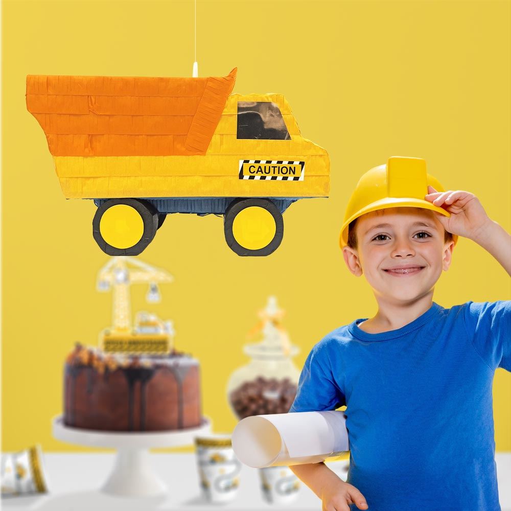 Piñata Camion Chantier Jaune – Animation Anniversaire Enfants
