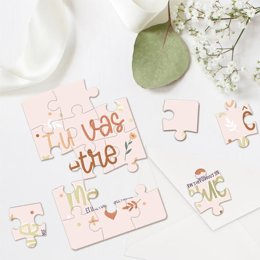 Carte Puzzle Annonce "Tu Vas Être Mamie" – Idée Cadeau Originale