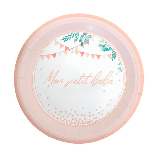 6 Assiettes "Mon Petit Bébé" Baby Shower Fille