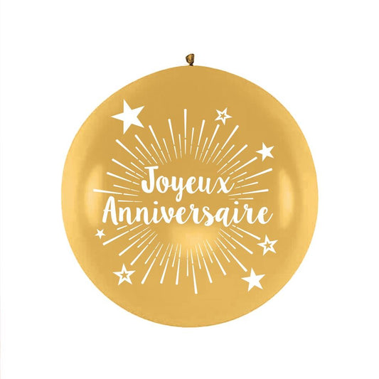 Ballon Géant "Joyeux Anniversaire" Doré 100 cm