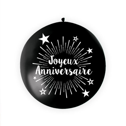 Ballon Géant "Joyeux Anniversaire" Noir 100 cm