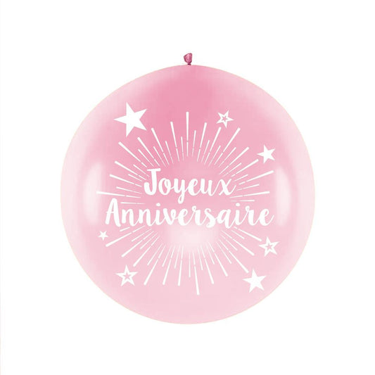 Ballon Géant "Joyeux Anniversaire" Rose 100 cm