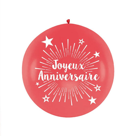 Ballon Géant "Joyeux Anniversaire" Rouge 100 cm