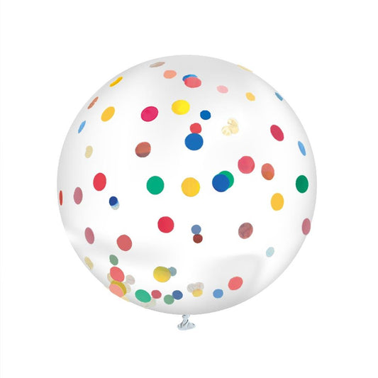 Ballon Transparent Géant 100 cm avec Confettis Multicolores