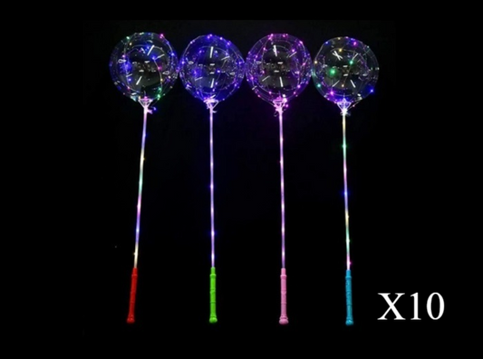 Lot de 10 Ballons LED Bulle Lumineux Méduse