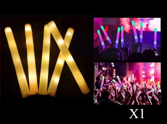 Bâton Lumineux LED en Mousse Jaune 47cm