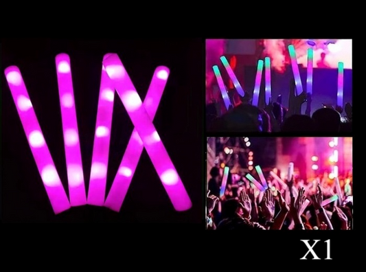 Bâton Lumineux LED en Mousse Rose 47cm