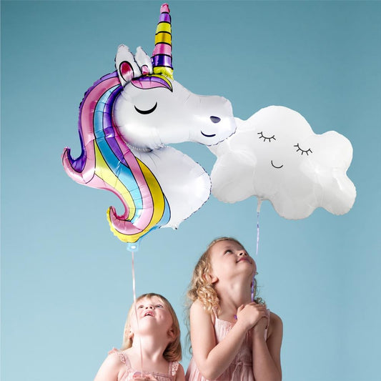 Ballon Licorne Géant Métallisé – 64 x 90 cm – Gonflage Air ou Hélium – Fête & Anniversaire Enfant