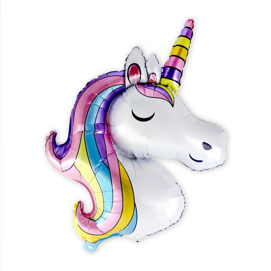 Ballon Licorne Géant Métallisé – 64 x 90 cm – Gonflage Air ou Hélium – Fête & Anniversaire Enfant