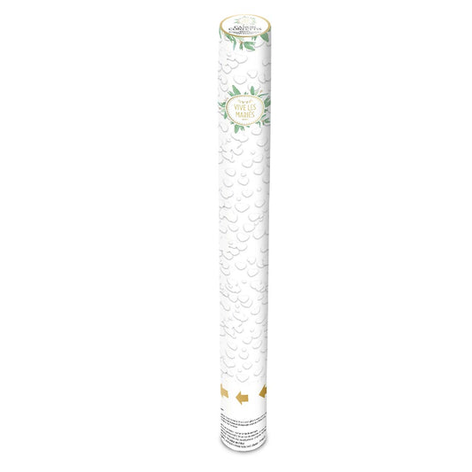 Canon à Confettis Cœur Blanc 80cm