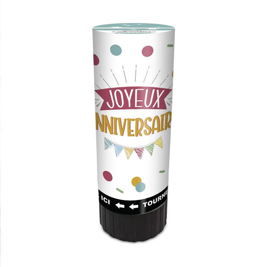 4 Mini Canons à Confettis Multicolores 11cm