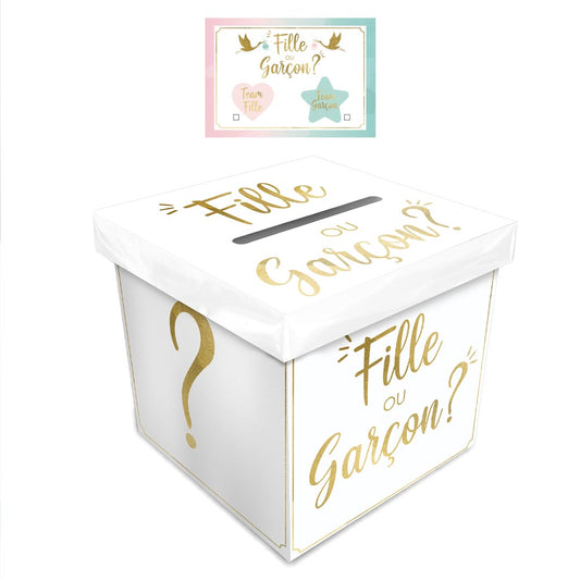 Urne de Vote Baby Shower – Team Fille ou Team Garçon