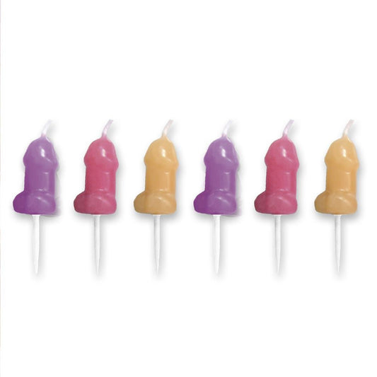 6 Mini Bougies Zizi Humoristiques pour Gâteau Enterrement Vie