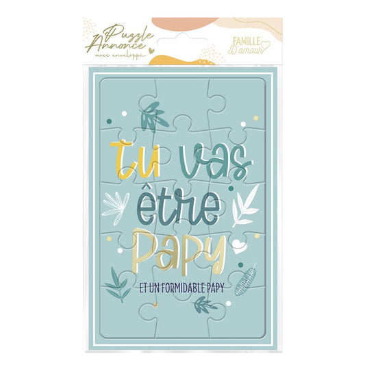 Carte Puzzle Annonce "Tu Vas Être Papy" – Idée Cadeau Originale
