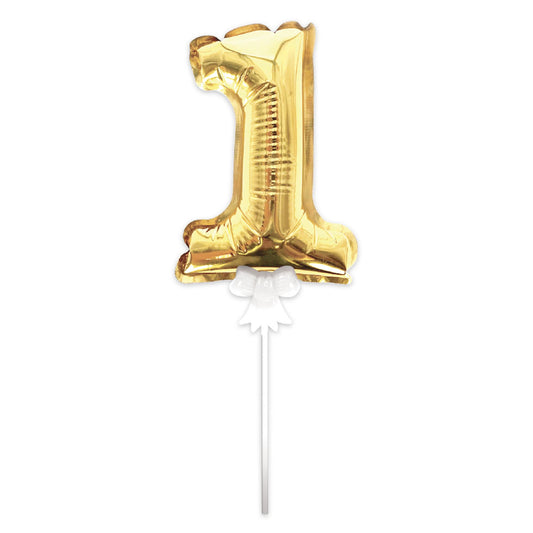 Topper Ballon "1" pour Gâteau Or