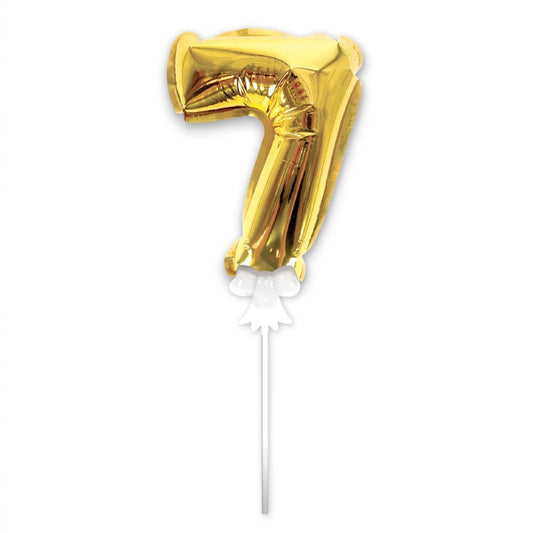 Topper Ballon "7" pour Gâteau Or