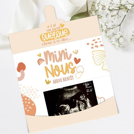 Enveloppe Annonce "Mini Nous" – Carte Surprise pour Annoncer l’Arrivée d’un Bébé