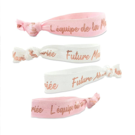 7 Bracelets Blanc et Rose  Future mariée et Team EVJF