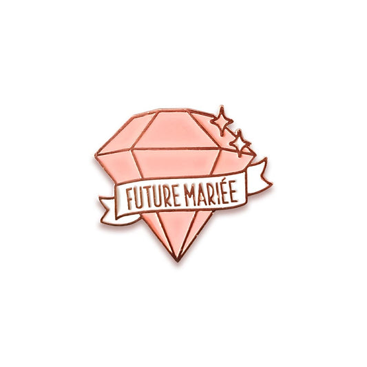 Broche Diamant Or Rose "Future Mariée" EVJF