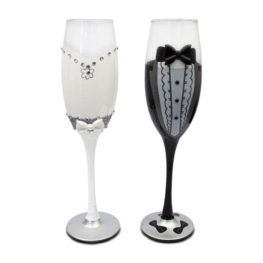 2 Flûtes Mariage "Monsieur & Madame"