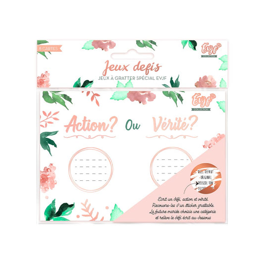Jeu Action et Vérité Personnalisé à gratter EVJF